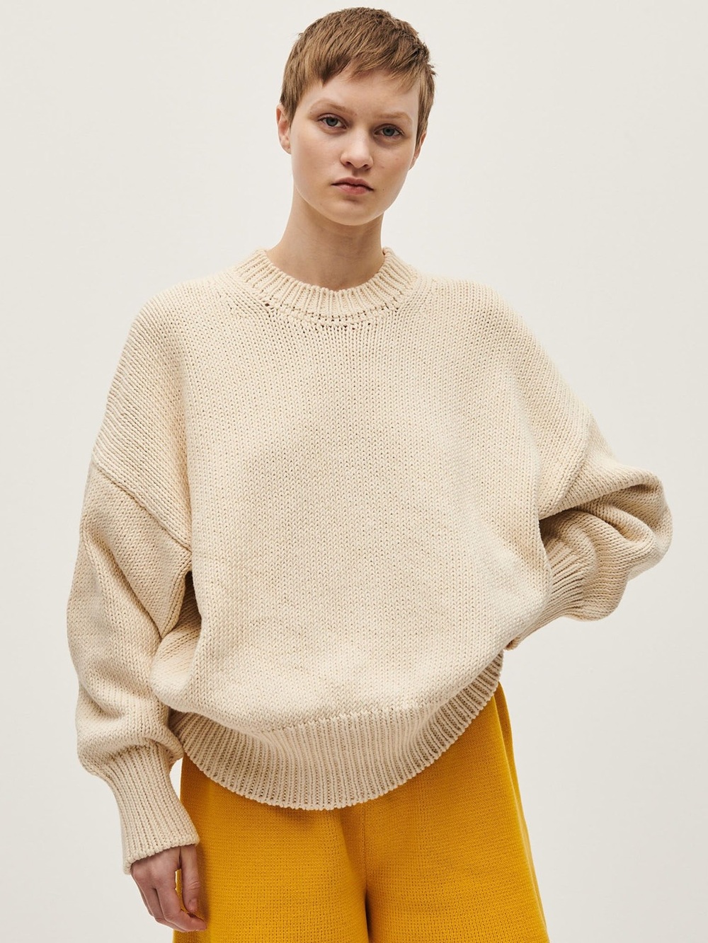 babaa no.16 Natural/Cream Cotton sweater